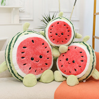 Peluche Pastèque Douce avec Visage Souriant, Jouet en Peluche Fruité Adorable, Compagnon Câlin Idéal pour Enfants, Rembourrage en Coton PP