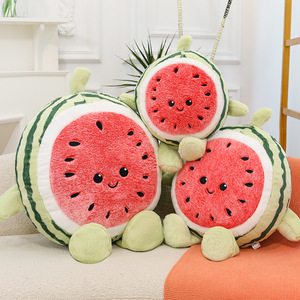 Peluche Pastèque Douce avec Visage Souriant, Jouet en Peluche Fruité Adorable, Compagnon Câlin Idéal pour Enfants, Rembourrage en Coton PP - Product Image 5