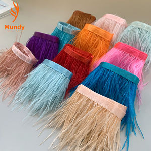 Frange en plumes d'autruche très vendue pour la couture, la mode, les sacs, les accessoires faits main DIY - Product Image 1