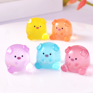 6 Colori Resina Artistica Scultura Mini Maialino in Gelatina Luminoso Statuette Animali in Bulk Oggetti da Collezione Decorazione Casa Giardino Paesaggistico - Product Image 3