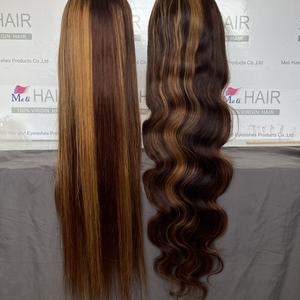 Perruque en cheveux humains Remy indiens 100% naturels, 30 pouces, 13x4, entièrement transparente, densité 180%, sans colle, avec baby hair, lisse et ondulée effet eau - Product Image 3