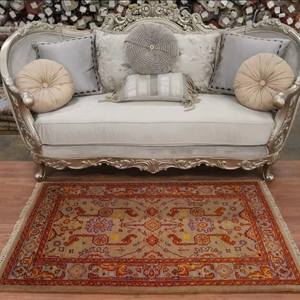 พรมขนสัตว์แบบตุรกีลายเรขาคณิต9x12ย้อมสีผักปรับแต่งได้สำหรับห้องโถงออกกำลังกายบ้านสวดมนต์ปิกนิก10มม. - Product Image 1