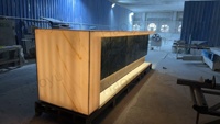 Ensemble de meubles pour club de bar, ktv, café, restauration rapide, comptoir de bar, comptoir de bar design avec LED en plastique pour la maison