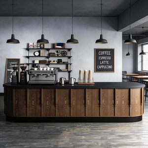 Luxe koffieshop kleding catering, bar toonbank receptie kassa op maat gemaakt high-end - Product Image 1