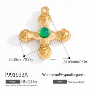 เครื่องประดับสตรีสแตนเลสสตีลชุบทอง 18K จี้และชาร์มแฟชั่นพร้อมการปกป้องสี - Product Image 6