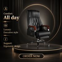 Chaise de Bureau de Direction Moderne Ergonomique en Cuir Haute Qualité, Mousse, Design Pliable Contemporain