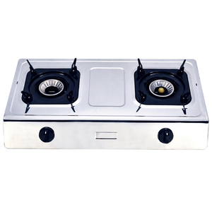 Cocina doble de acero inoxidable de 0.4 mm con soporte ajustable para sartén para electrodomésticos - Product Image 1