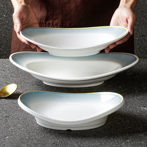 Platos de Servir Ovalados de Melamina de Color Sólido, Juego de Platos para Pescado para Hoteles y Restaurantes - Product Image 3