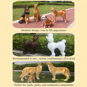 Fabricante de Esculturas de Pastor Alemán en Fibra de Vidrio Personalizadas, <span class=keywords><strong>Estatua</strong></span> de Perro Realista en FRP para Decoración de Jardín o Parque - Product Image 3