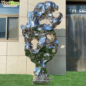 Escultura de <span class=keywords><strong>rocalla</strong></span> de Taihu de acero inoxidable abstracto moderno al aire libre - Product Image 4