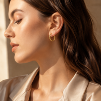 Boucles d'oreilles créoles classiques bohèmes en acier inoxydable, créoles fines en acier inoxydable, bijoux de mode pour femme