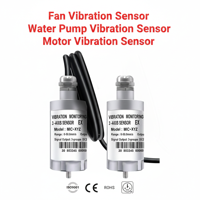 T5000 Industrial Piezoelectric Accelerometer Vibration Sensor 4-20mA RS485 0-20mm/s Motor Fan Pump OEM