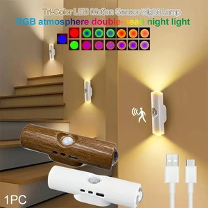 Lampe de nuit <span class=keywords><strong>LED</strong></span> intelligente pour la maison, dégradé de couleurs, avec capteur de mouvement, rechargeable magnétiquement, lampe d'armoire intérieure - Product Image 1