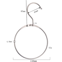 En gros, Cintre à anneau ouvert 120 mm en fer finition brillante, à un seul niveau, pour foulards et vêtements, organisateur de vêtements multifonctionnel et gain de place