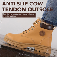 Bottes de travail en toile à bout d'acier pour l'hiver, unisexe, imperméables, légères, antidérapantes, doublure en fourrure, bottes de sécurité pour la construction
