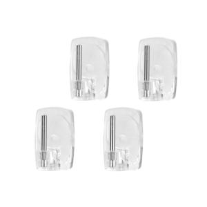 Juego de 4 ganchos para cortinas de plástico transparente con varilla de metal para barras y rieles de cortinas - Product Image 1