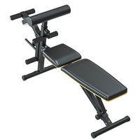 Banc de Fitness plat pliable multifonctionnel avec boucle de précurseur et accessoire de développement des jambes