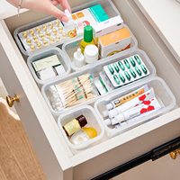 Lot de bacs de rangement modulaires en plastique pour tiroirs, organiseurs de tiroirs, séparateurs de tiroirs pour maquillage, cosmétiques, bijoux, salle de bain et coiffeuse