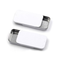 Boîte en étain blanc noir et argent pour nouage, boîte coulissante pour bagues 60*34*10mm, 14g / 14ml