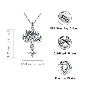 <span class=keywords><strong>Arbre</strong></span> de Vie Infinity <span class=keywords><strong>DNA</strong></span> Collier 925 Sterling Silver Double Helix Celtic Family Tree Pendentif Bijoux - Product Image 3