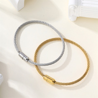 Bracelet à vis en acier inoxydable de 8 pouces pour femmes, fermoir à vis, bracelet de mode plaqué or coloré, sans décoloration, en stock
