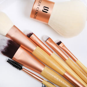 Kabuki-brocha de maquillaje profesional de doble punta, cepillo de maquillaje con mango de bambú ecológico, esponja de maquillaje de microfibra con bolsa - Product Image 3