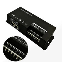 Controlador de Iluminación DMX512 RJ45 de Precio de Fábrica JIUAN, Decodificador RGB de 3 Canales, Carcasa Metálica, Carga Máxima de 576W, 1 Año de Garantía para Escenarios