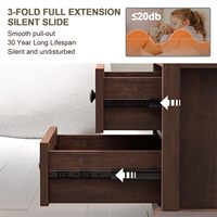 Table de chevet Combohome grande avec tiroirs, armoire de rangement en bois rustique à double charge rapide et étagère ouverte pour chambre à coucher