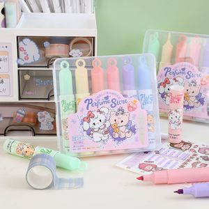 Mini Marcador Fluorescente de Punta Única, Marcadores Fluorescentes de Alta Capacidad en 6 Colores, Marcador Fluorescente Suave para los Ojos - Product Image 1