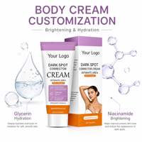 Crème éclaircissante personnalisable pour les taches sombres, zone intime, avec niacinamide, glycérine, collagène, hydratation, 60 ml