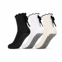 Chaussettes pour femmes personnalisées, antidérapantes, respirantes, avec logo personnalisé pour la gym, le yoga, le pilates - Chaussettes à volants tendance avec grip