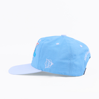 Casquette de baseball sportive non structurée à 5 panneaux, bicolore bleue, avec logo brodé personnalisé, de haute qualité, pour équipe, vente en gros
