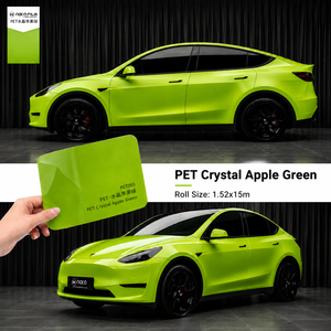 ฟิล์มไวนิล PET สีเขียวแอปเปิ้ลแบบม้วน สำหรับหุ้มรถยนต์ ติดตั้งง่าย เงางาม ซ่อมแซมตัวเองได้ ป้องกันรอยขีดข่วน - Product Image 1