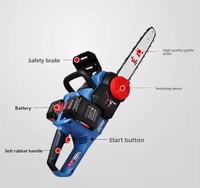 Scie à chaîne portative Dongcheng de qualité industrielle pour le bricolage, scie à bois, batterie lithium-ion 20V, moteur sans balais 700W, lame de 200MM
