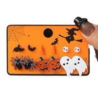 Meilleures ventes transfrontalières : Ensemble de boucles d'oreilles en alliage pour femmes, motifs dessin animé citrouille, chauve-souris, araignée, style Europe-Amérique, classique Halloween