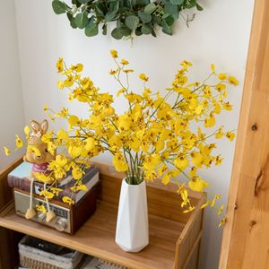 Orchidée Artificielle Jaune Fille Douce, Branche Unique, Décoration de Mariage, Artisanat, Style Ins Transfrontalier - Product Image 1