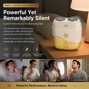 เครื่องโกนหนวดสำหรับผู้ชายพร้อมใบมีดคู่ ชาร์จผ่าน USB และแบตเตอรี่ใช้งานได้นาน เป็นของขวัญที่ดีสำหรับผู้ชาย ใบมีดคู่โกนได้อย่างราบรื่นและ - Product Image 4