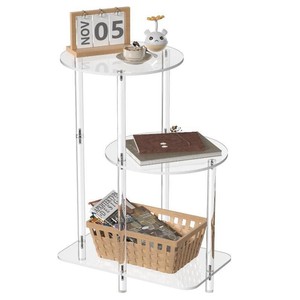 <span class=keywords><strong>Table</strong></span> d'appoint <span class=keywords><strong>ronde</strong></span> à 3 niveaux en acrylique <span class=keywords><strong>transparente</strong></span> de 118 pouces, fabriquée en Chine, pour salon et chambre à coucher - Product Image 1