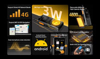 Teléfono Inteligente Resistente UNIWA F41 de 2.4 Pulgadas, Resistente al Agua, GSM 4G LTE, Android, Aplicación Zello PTT, Doble SIM, Batería de Larga Duración de 4000 mAh, Resistente a Golpes, GPS