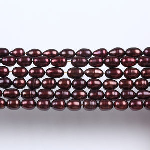 Perles <span class=keywords><strong>de</strong></span> <span class=keywords><strong>riz</strong></span> d'eau douce naturelles Zhuji, couleur <span class=keywords><strong>vin</strong></span>, forme goutte, 8-9 mm, qualité A, certifiées par une tierce partie, pour la fabrication <span class=keywords><strong>de</strong></span> bijoux - Product Image 2