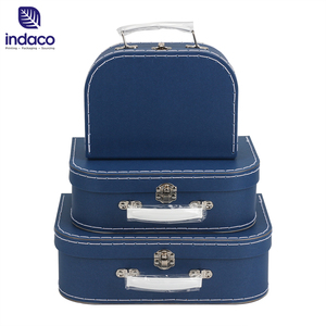 <b>Blue</b> wholesale baby paper suitcase paperboard <b>storage</b> <b>box</b> handle cardboard suitcase for toys - Product Image 2
