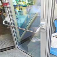 Porte battante moderne minimaliste en alliage d'aluminium, résistante au vent, avec verre, pour villa de luxe, directement de l'usine