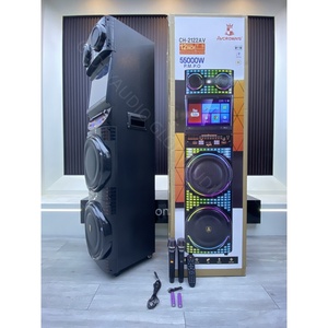 Portable Dual 12inch Professional <b>Speaker</b> Outdoor FM RGB LED TF <b>USB</b> Party Battery/AC Powered Home CH-2122AV <b>Speaker</b> With Microph - Product Image 2
