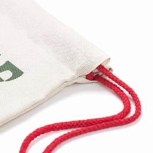 Bolsa de Regalo Navideña con Logotipo Personalizado, Bolsa de Santa Claus, Linda Bolsa de Lino con Cordón y Dibujos Animados - Product Image 6