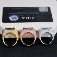 Bague en argent 925 avec diamants moissanite baguette VVS, style hip-hop américain européen, personnalisée, pour homme, par RTS Rapper Iced Out Jewelry