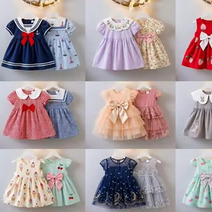Robes d'été pour enfants à prix d'usine, imprimé floral, sans manches, rose, blanc, violet, multicolores, décontractées, vêtements pour enfants - Product Image 3