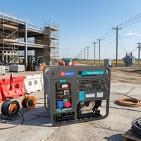 Générateur diesel silencieux à double cylindre à châssis ouvert refroidi par air Yumei, démarrage électrique 12V DC, efficacité de 99%, monophasé/triphasé
