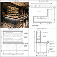 Comptoir de bar en forme de L, design personnalisé haut de gamme, comptoir en marbre, armoire de bar pour pub, vitrines pour pub, restaurant musical