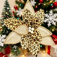 Maßgefertigte Große Glitzer-Realistische Weihnachtsblumen aus Stoff, Wasserfest und Langlebig für Feiertagsdekoration, Großhandel
