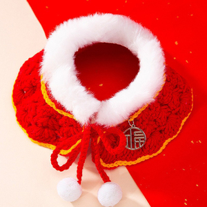 HOME PLANET Hot Selling Weihnachts katzen halsband Schal mit Glocken strick Weihnachts stil Katzen halsband Haustier halsband Haustier zubehör - Product Image 5